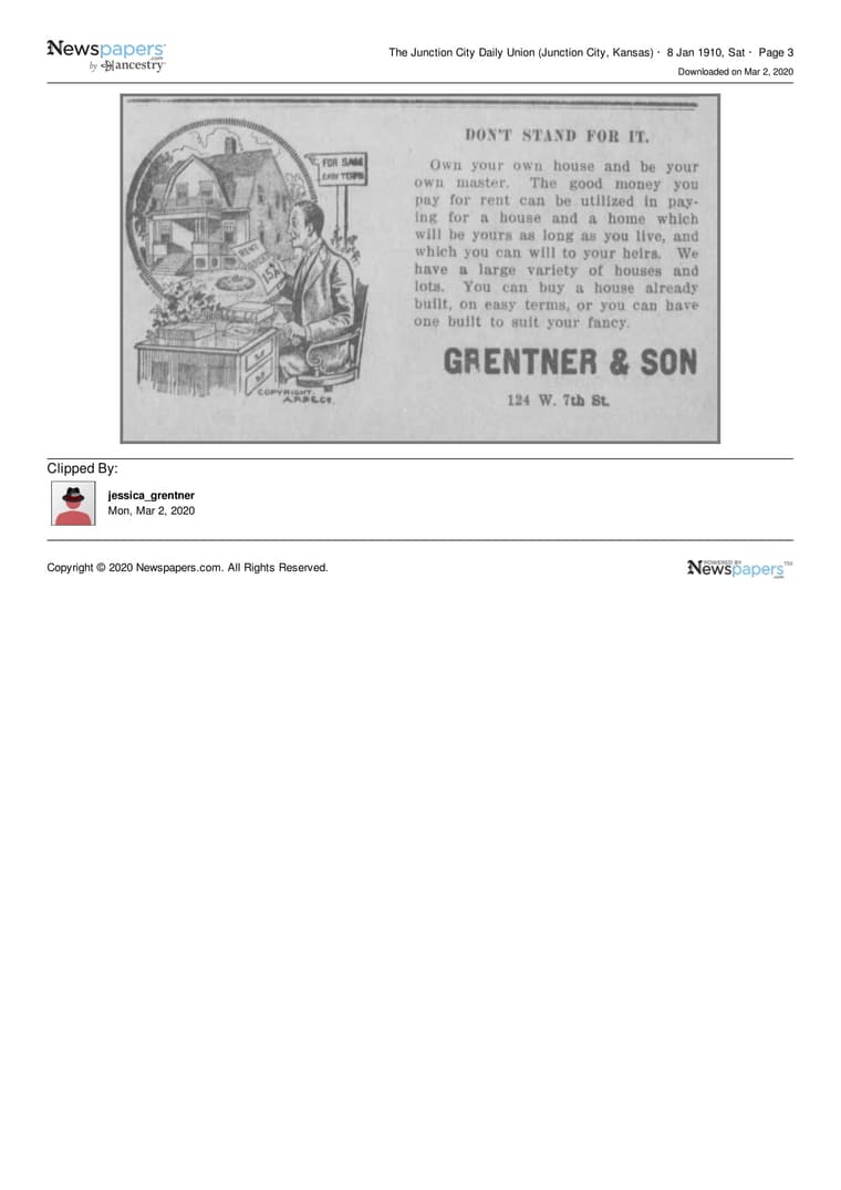 The Junction City Daily Union 1910: Don t Stand For It.