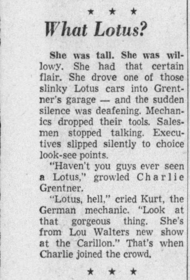 The Miami Herald 1961: What Lotus?