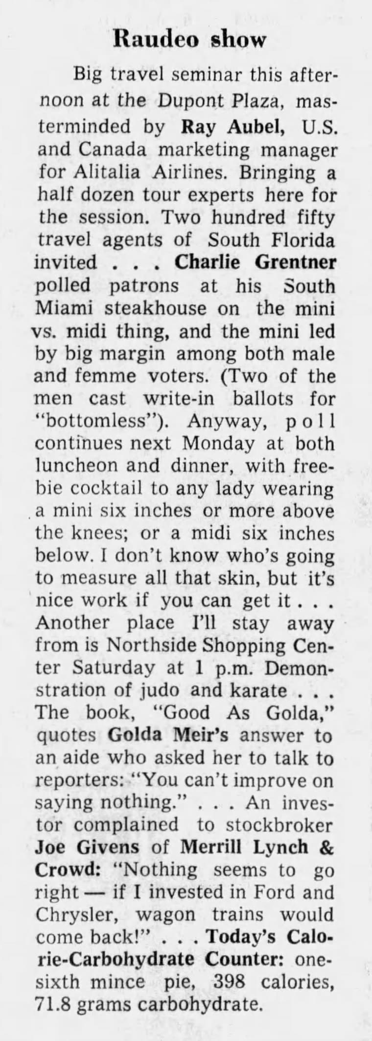 The Miami News 1970: Raudeo show