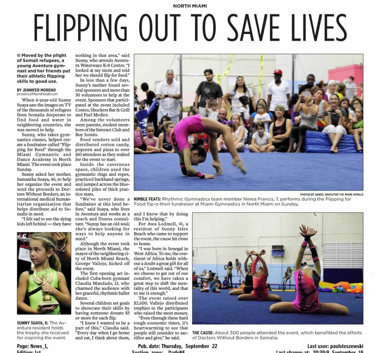 The Miami Herald c. 2011: Flipping Out To Save Lives