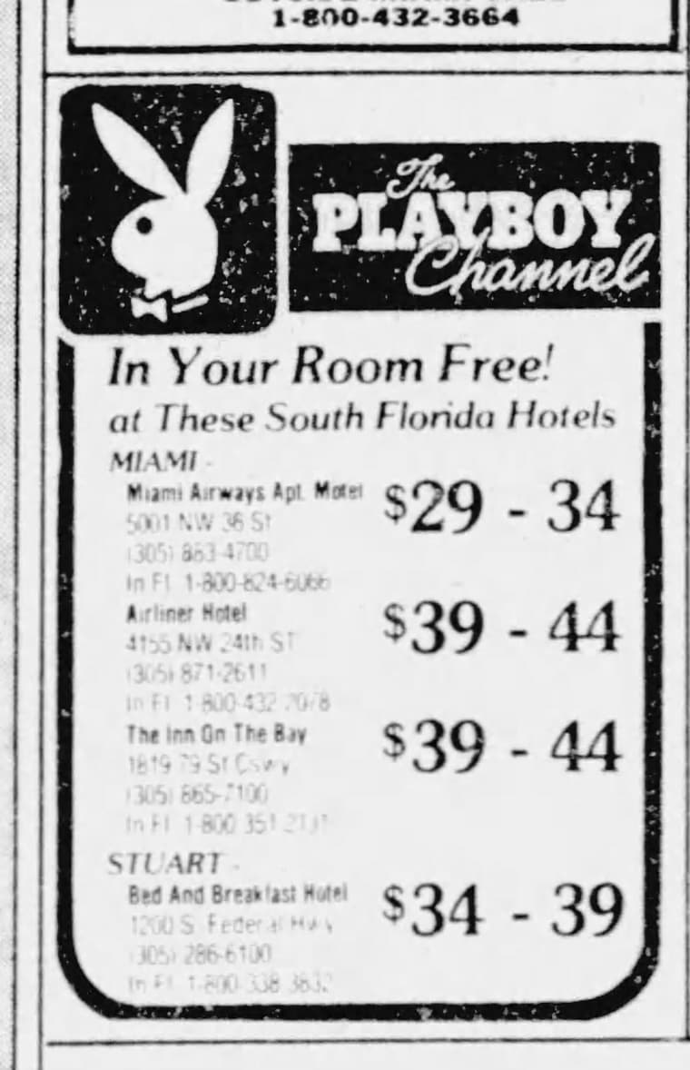 The Miami Herald 1986: In Your Room Free! at These South Florida Hotels
